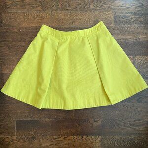 Kate Spade Saturday Bright Yellow Pleated Mini-skirt with pockets-Size 2